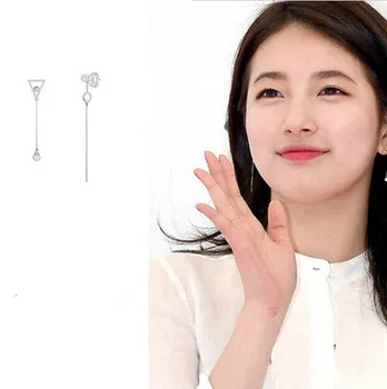 Suzy Bae aynı saplama küpe Kore mizaç kadın brincos moda takı mujer geometrik küpe Kız Arkadaşı hediyeler