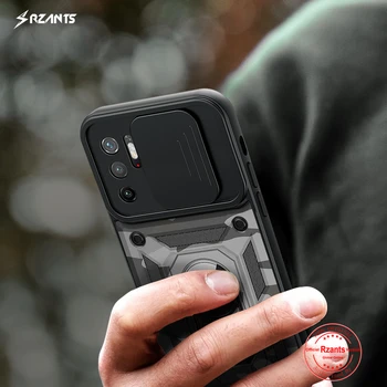 Rzants Xiaomi POCO M3 PRO Redmi Not 10 5G Durumda [Orman tankı] Kamuflaj Lens Proetction Halka Standı Kapak İçin Erkek Adam