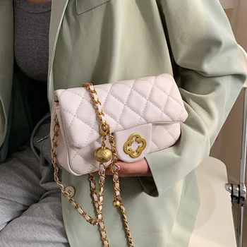 Kuzey çanta moda kadın çantası 2021 ilkbahar ve yaz yeni Lingge zincir küçük kare çanta basit bir omuz eğimli açıklıklı çanta