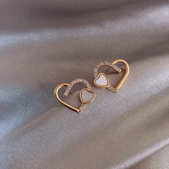 LATS Bijoux Sevimli Kalp düğme küpe 2020 Yeni Aşk Mizaç Kore Küpe Kadınlar için Kolczyki Brincos moda takı Küpe