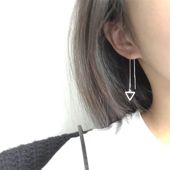 Uzun popüler geometrik yıldız kare üçgen kulak uzun mizaç püskül küpe kadınlar için Trendy Takı Güzel Kulak