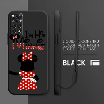 Disney Mickey Minnie Mouse telefon kılıfı Xiaomi Redmi İçin Not 11 11T 10 10S 9 9S 9T 8 8T 7 5 Pro Artı Sıvı Halat Şeker Kapak