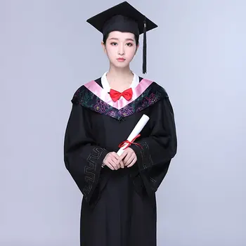 Okul üniforması Cosplay Japon JK Öğrenci Mezuniyet Elbisesi Kap Üniversite Okul Lisans Mezuniyet Elbisesi Elbise Püskül şapka seti