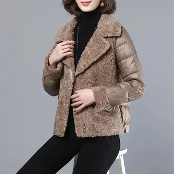 Moda kadın Kış Yaka Ceket 2020 Yeni Kore Fermuar Taklit Kaşmir kadın Harajuku pamuklu ceket Ceket