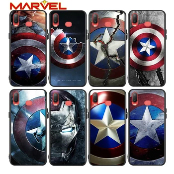 Avengers Kalkan Marvel Samsung Galaxy A9 A8 Yıldız A750 A7 A6 A5 A3 Artı 2018 2017 2016 Siyah telefon kılıfı Yumuşak Kapak