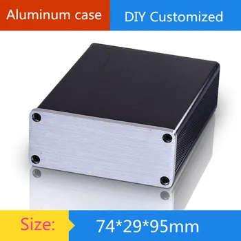 Mini alüminyum amplifikatör şasi / Aletleri Şasi / Amplifikatör kabuk / AMP Muhafaza / kutu / DIY kutusu ( 74*29*95 mm)