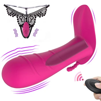 Giyilebilir Yapay Penis Vibratör 10 Hızları Klitoris Vajina Anal Masaj Seks Oyuncakları Uzaktan Kumanda Külot Kadınlar için G-Spot Stimülasyon