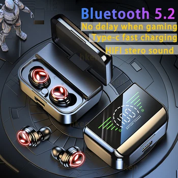 TWS kablosuz kulaklıklar oyun kulaklığı Düşük Gecikme HD Çağrı Bluetooth 5.2 Kulaklık Ağır Bas Gürültü İptal Kulakiçi