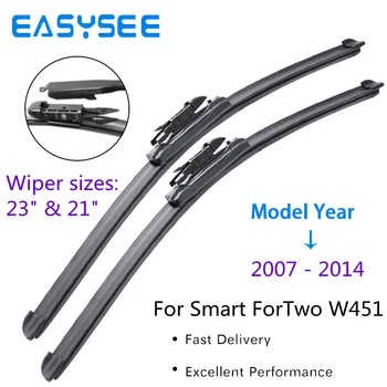 EASYSEE Silecek Lastikleri Akıllı ForTwo için W451 A453 Tutam Sekmesi / Süngü 2007 2008 2009 2010 2011 2012 2013 2014 2015 2016 2017