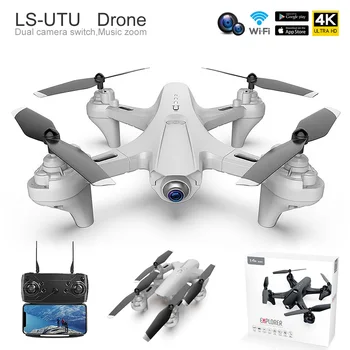 LS-TUT RC Katlanır Quadcopter Mini İHA Hava Fotoğrafçılığı Drone 4k Çift Kamera 4 Eksenli Uçak Uzaktan Kumanda Helikopter Oyuncak