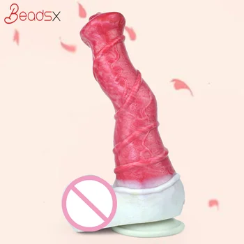 BEADSX Simülasyon Hayvan At Anal Plug Yapay Penis Güçlü Emiş Seks Oyuncak Aşk Bebek Erkekler Ve Kadınlar İçin Mastürbasyon Masaj