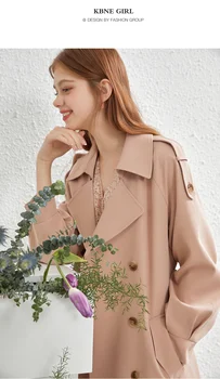 Rüzgarlık ceket kadın ilkbahar ve sonbahar 2021 yeni sonbahar elbise küçük orta uzun kbne Haki Kısa ince ceket