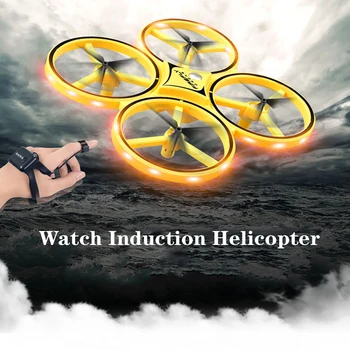 Mini UFO RC Drone İndüksiyon Quadcopter akıllı saat Uzaktan Algılama Hareket Uçak El Kontrol LED İrtifa Tutun Çocuk Oyuncakları 2023