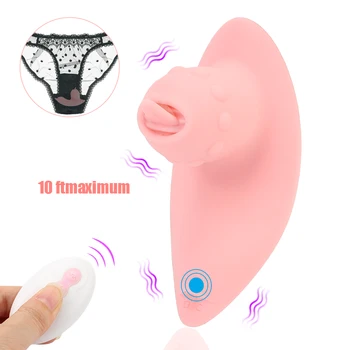 Klitoris Stimülatörü Giyilebilir bayanlara Seks Oyuncakları Vajinal Masaj Dil Yalama Vibratör Kadın Mastürbasyon 10 Modu G Noktası