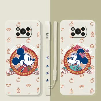 Disney Mickey Minnie Kaplan Giysileri Sıvı Şeker Durumda Xiaomi POCO X3 X4 NFC M3 M4 Pro F3 GT Mi 11 11T 10S 10T 10 9 SE 8 6