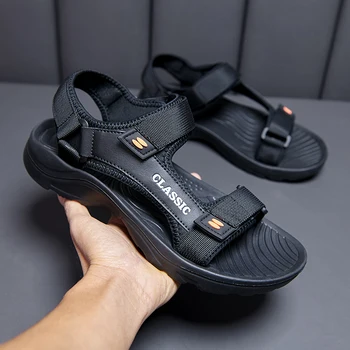 Erkek Sandalet Yaz Eğlence Plaj Tatil Sandalet erkek ayakkabısı 2021 Yeni Açık Erkek Retro Rahat Rahat Sandalet Erkek Spor Ayakkabı