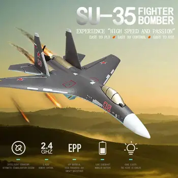 SU-35 2.4 G Uzaktan Kumanda Planör Altı Eksen Gyro Sabit Kanat 6D Ters Uçuş LED Gece Uçuş Model Uçak Oyuncak