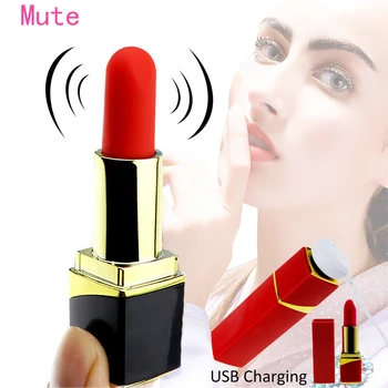 Ruj Vibratör bayanlara Seks Oyuncak Mini Bullet Vibratör USB Şarj 10 Hız Dilsiz Klitoris Stimülatörü Erotik Ürün Seks Oyuncakları