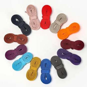 100 Adet Ayakkabı Bağı Tek Katmanlı Düz Renk Ayakkabı Bağı 0.8 CM Genişlik Tuval Siyah Beyaz Renk Dantel Tenis Ayakkabıları Sneakers Ayakkabı Bağı