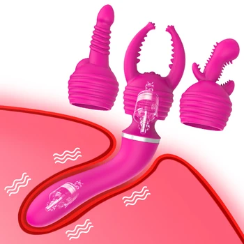 Güçlü G-Spot Vibratör Orgazm Seks Oyuncakları Vajina Klitoris Stimülatörü Kadın Mastürbasyon Yapay Penis Yetişkin Seks Ürünleri İle 3 Kafaları