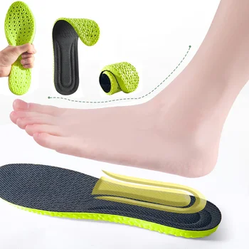 Spor ayakkabı Astarı Yeşil PU Bellek Köpük Nefes Şok Emme Kemer Desteği Ortopedik Tabanlık Erkekler Kadınlar için Ayak Bakımı Ayakkabı Pedi