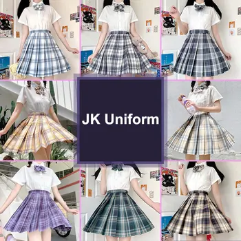 Cosplay Öğrenci JK Üniforma Elbise Takım Elbise Seti Japon Denizci okul üniforması Tam Set Kız Kostüm Pilili Etek Kore Lise