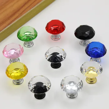 10 Adet Tek Delikli Cam Kabarcık Topu Kolu Mobilya Kolu Dresser Kolları Kristal Dolap Çekme Mobilya Topu Kolu