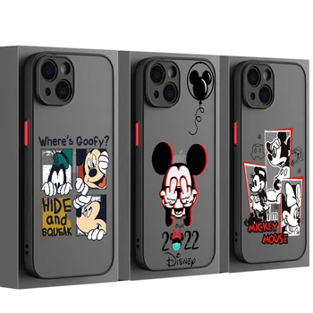 Disney çift Mickey ve Minnie Apple iPhone 13 12 11 Mini XS XR X Pro MAX 8 7 6 Artı Buzlu Saydam telefon kılıfı