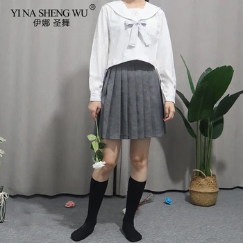 Yonca JK Üniforma Japon Tarzı Hırka Beyaz Uzun Kollu Denizci Elbisesi Kadın Okul Öğrenci Üniforma Takım Elbise Çeşitli Anime Cosplay
